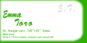 emma toro business card